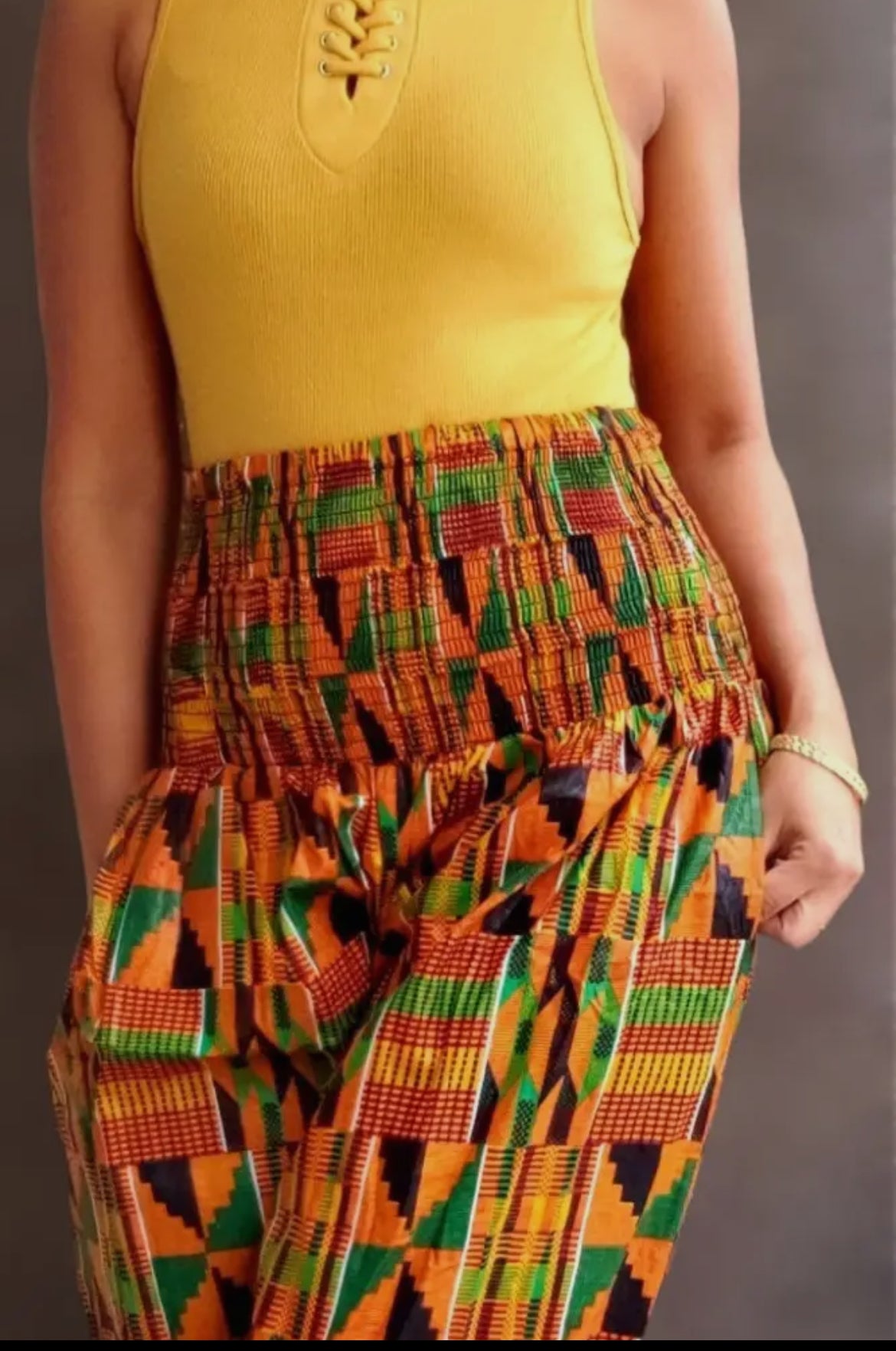 High Waist Kente Harem Pants