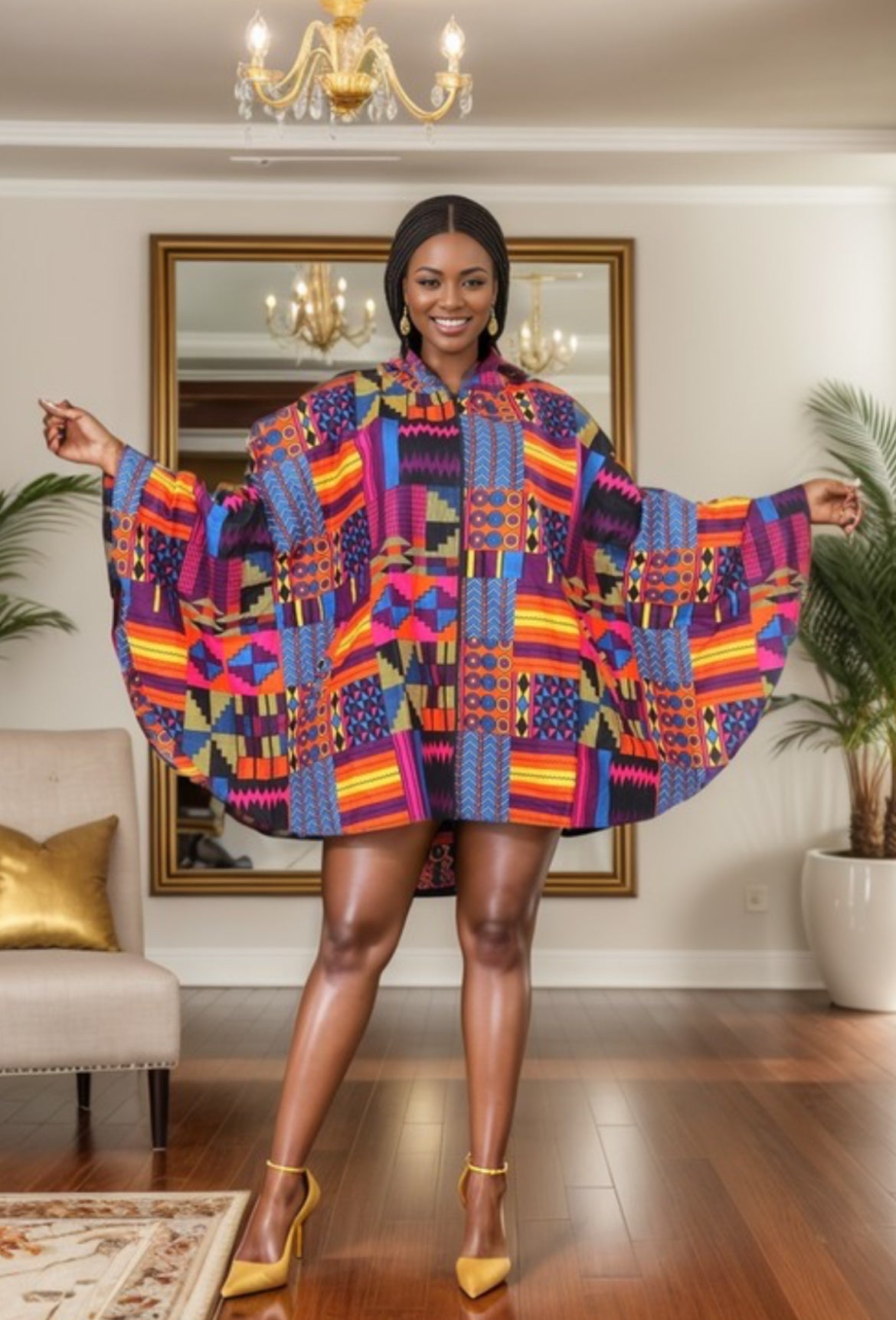 African Print Poncho