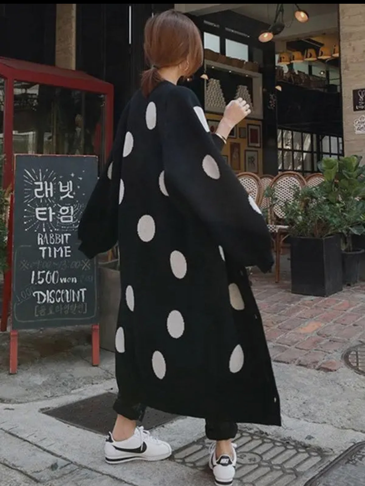 Polka-Dot Long Sweater