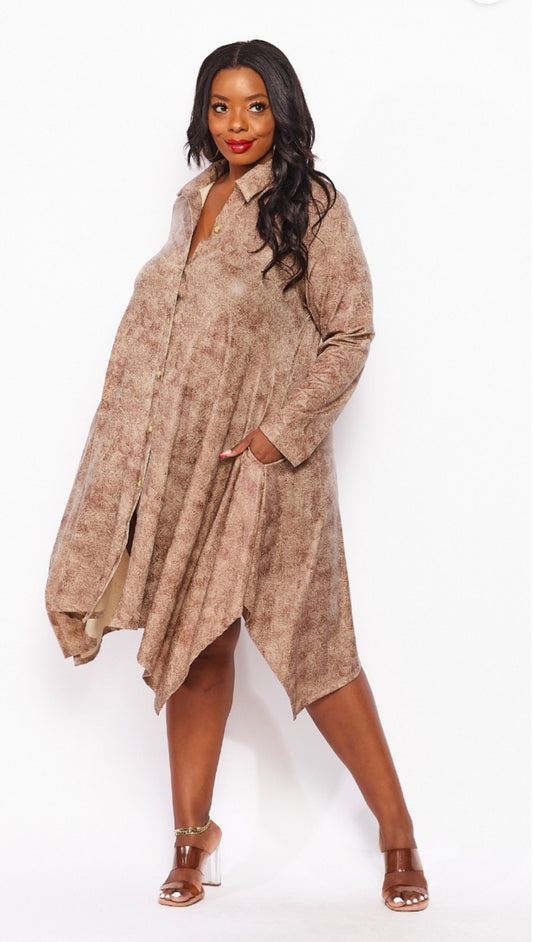 PU Shirt Dress