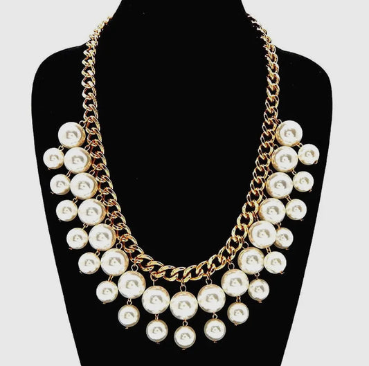 Faux Pearl Cloud Necklace