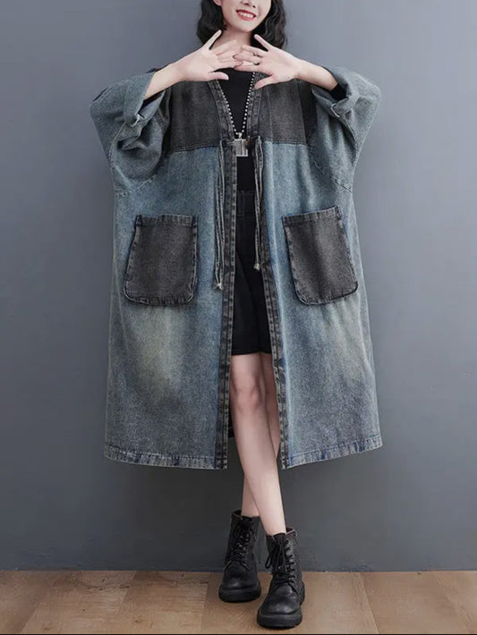 Retro Denim Trench