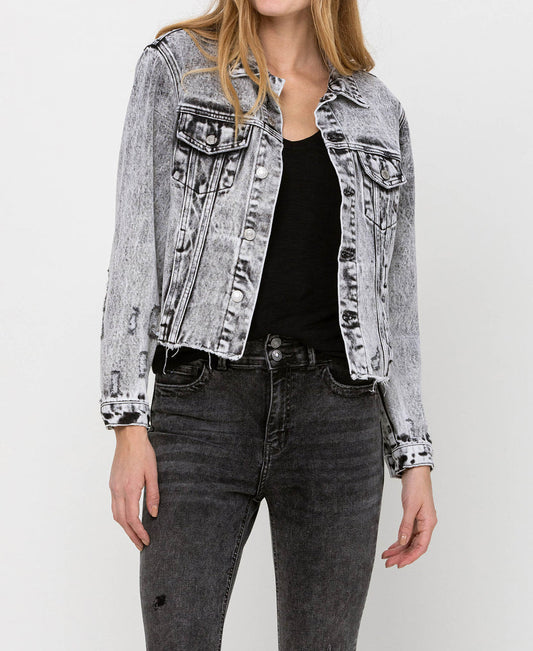 Distressed Patch Denim Jacket